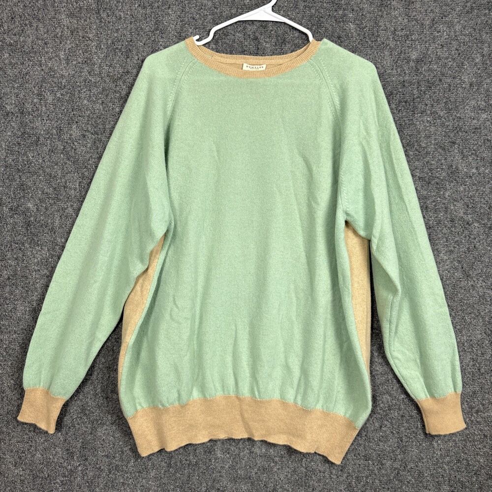 DEMYLEE New York Cashmere Sweater Womens Size L Brown Green Oversized